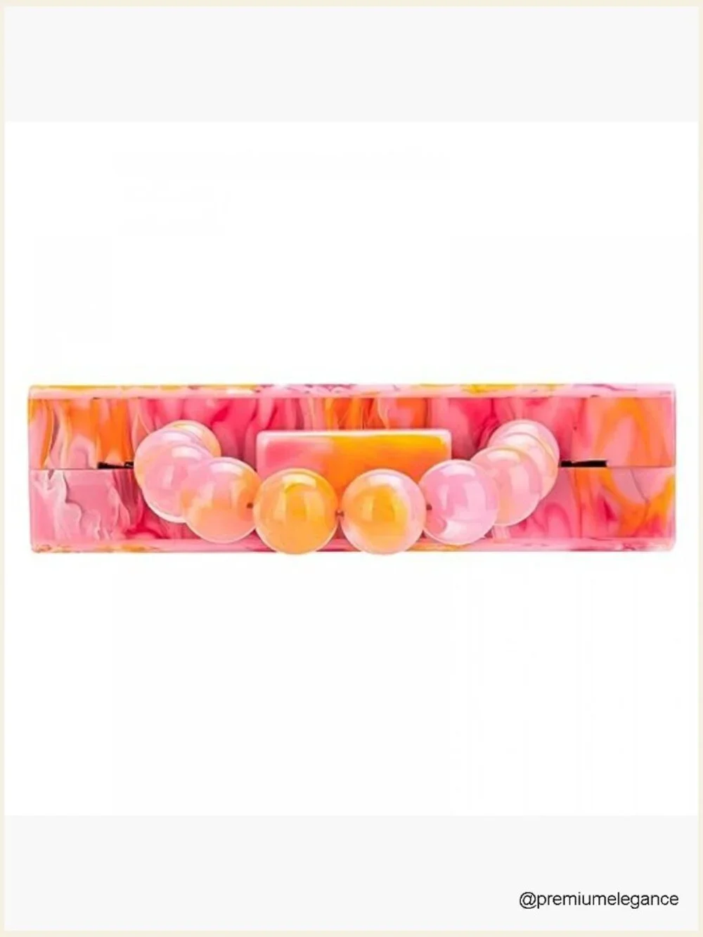 Acrylic Clutch Purse with Marbling Beads Chain Crossbody Bag for Evening
